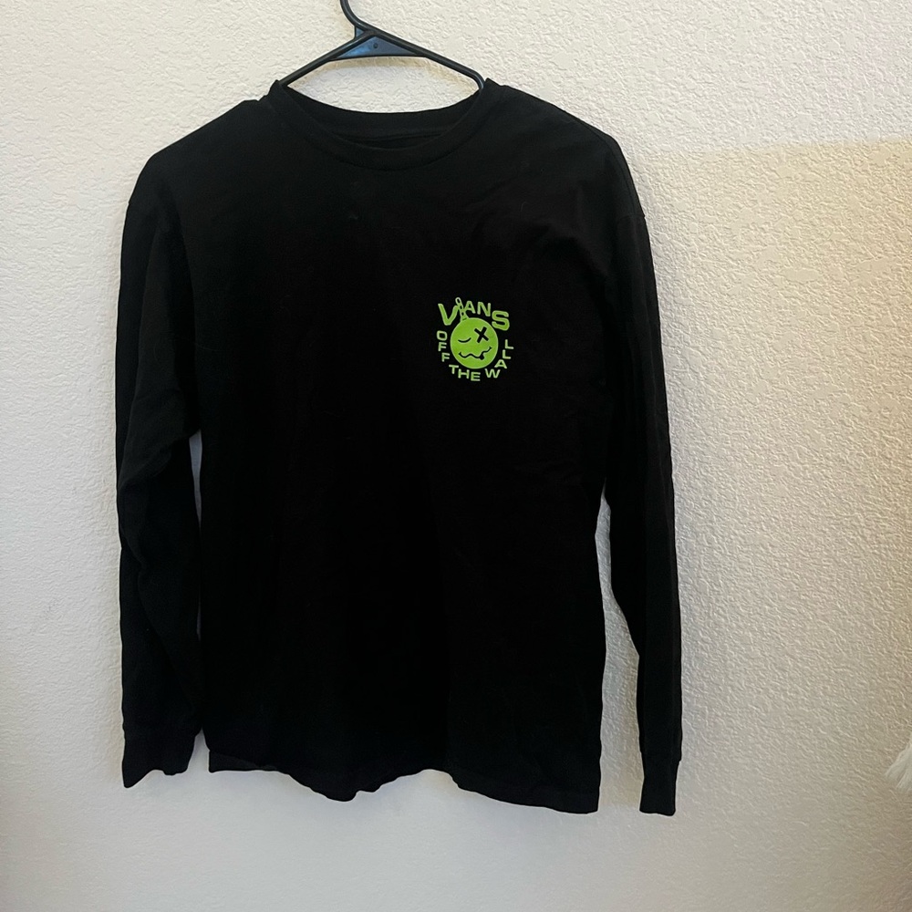 Vans Black Long Sleeve with Neon Green Graphic